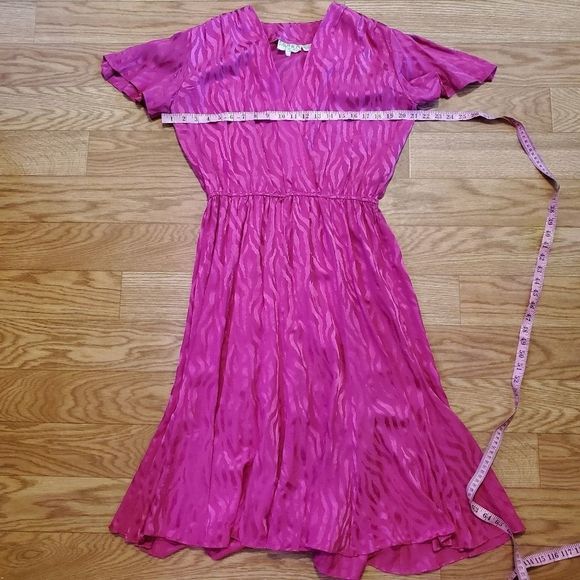 80's Vintage Pavilion Silk Fit & Flare Dress - Picture 6 of 12